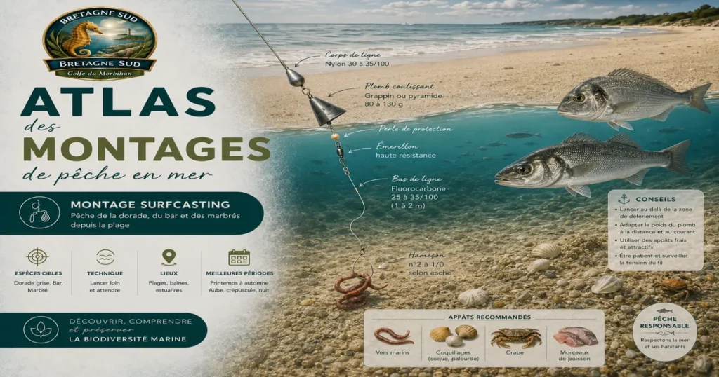 Montage surfcasting (dorade / bar)