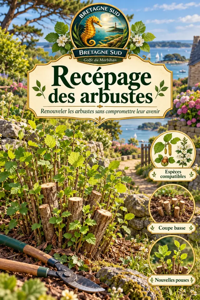 Affiche sur le recépage d’arbustes en Bretagne Sud
