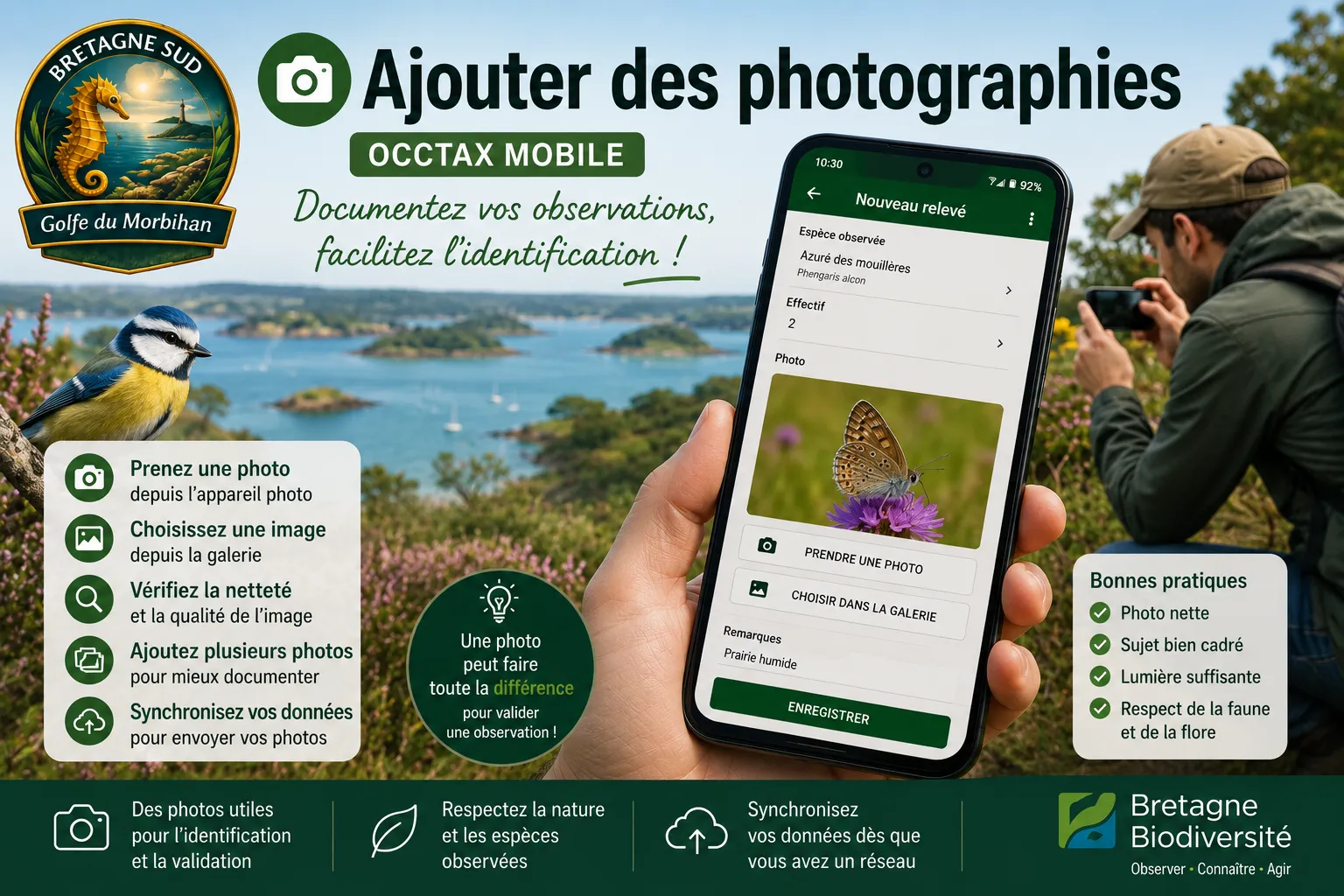 Application OCCTAX Mobile pour observations naturalistes en Bretagne
