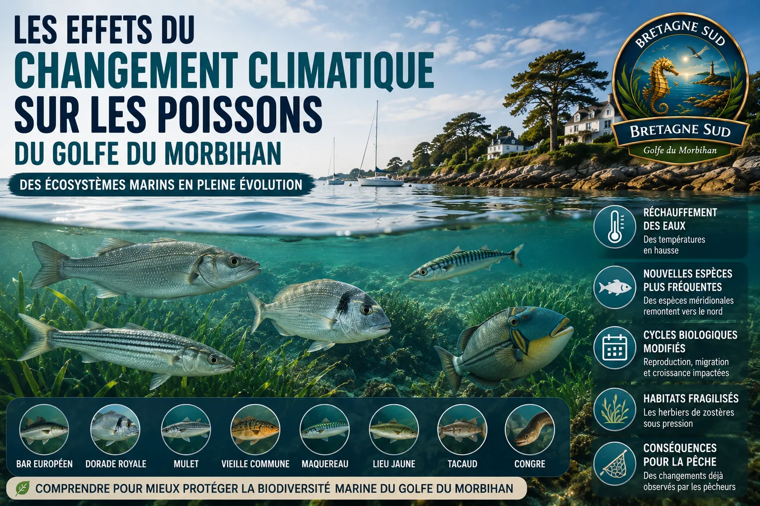 Les effets du changement climatique sur les poissons du Golfe du Morbihan