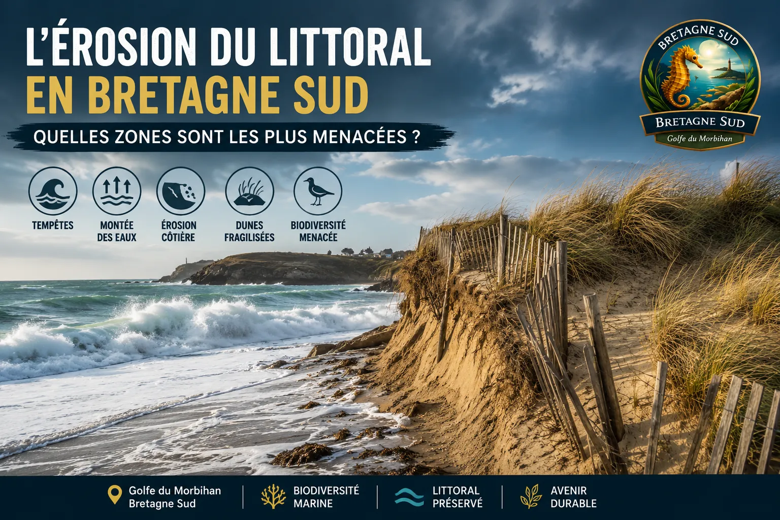 Érosion du littoral en Bretagne Sud