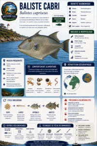 Infographie du baliste cabri en Bretagne Sud