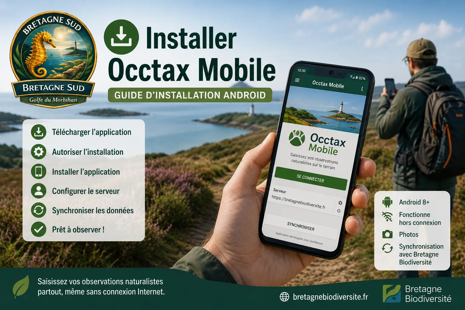 Guide installation Occtax Mobile en Bretagne Sud