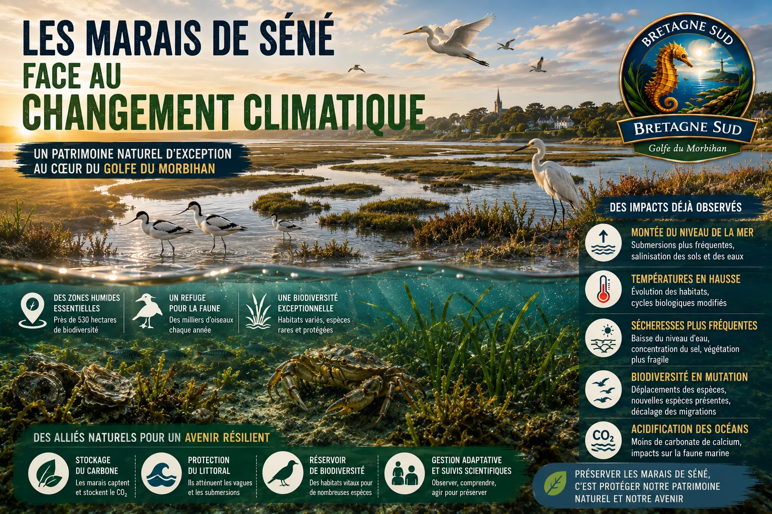 Les marais de Séné face au changement climatique