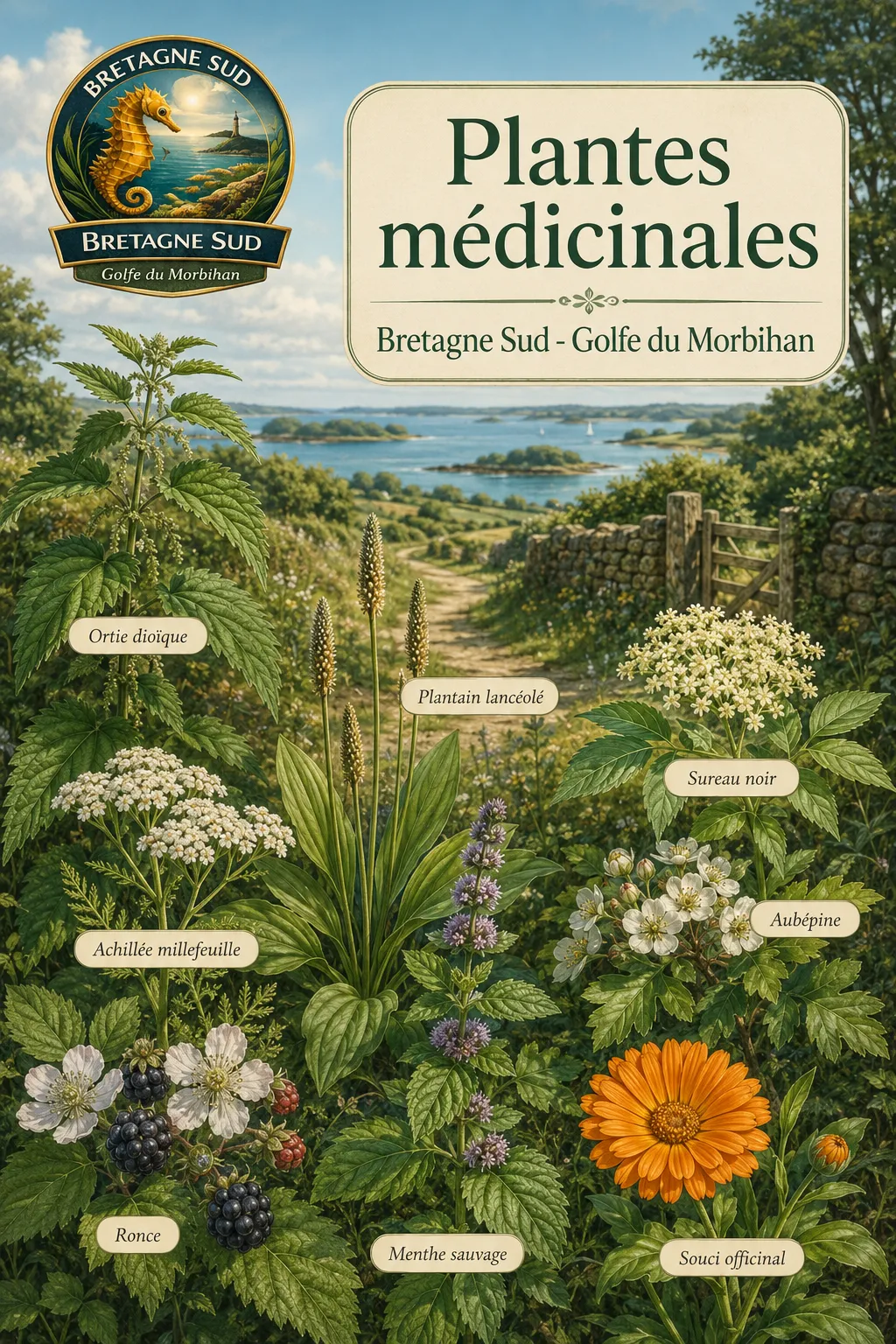 Plantes médicinales en Bretagne Sud illustrées