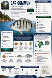 Infographie du sar commun en Bretagne Sud