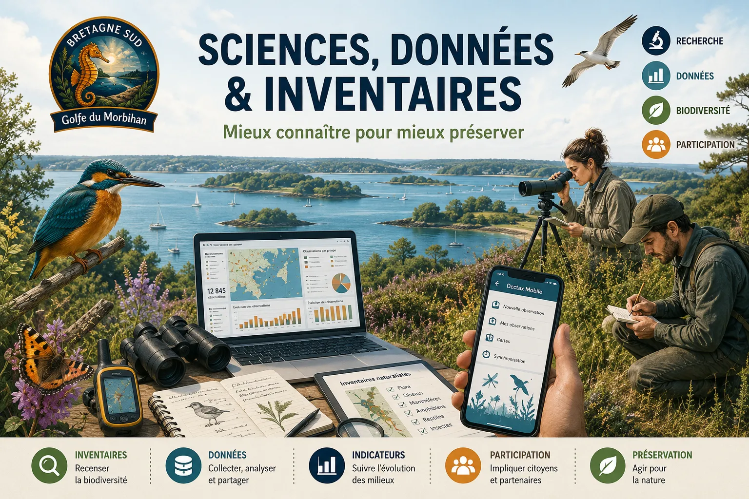 Inventaires biodiversité au Golfe du Morbihan
