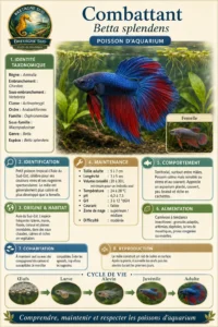 Infographie du poisson Combattant Betta splendens