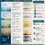 Guide pour choisir la couleur d’un leurre selon la couleur de l’eau et la luminosité en pêche en mer.