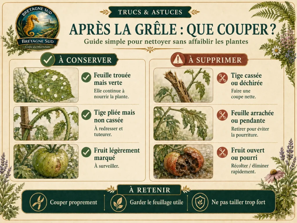 Infographie sur la taille des plantes après la grêle
