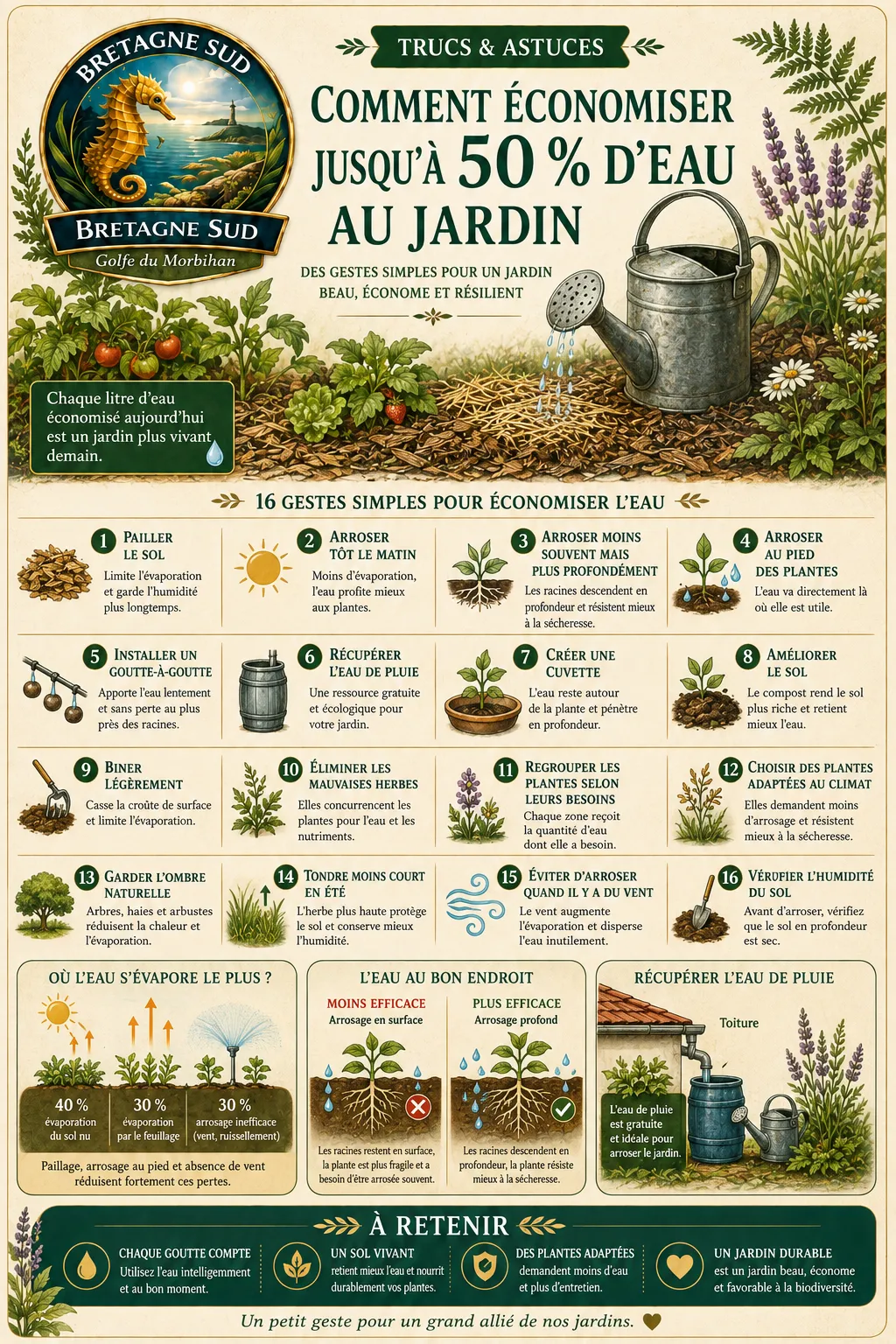 Comment économiser jusqu&rsquo;à 50 % d&rsquo;eau au jardin