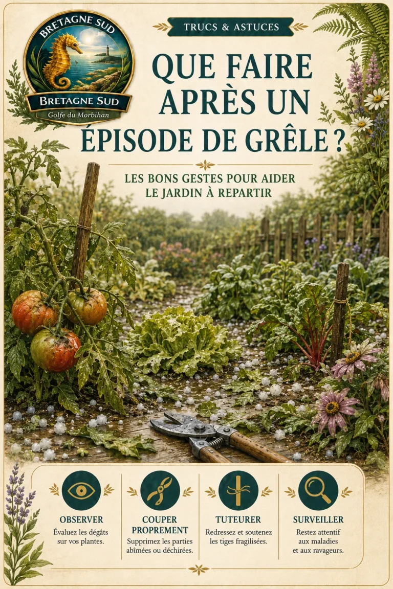 Affiche conseils jardin après une averse de grêle