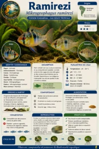 Fiche d’élevage du cichlidé Ramirezi en aquarium tropical