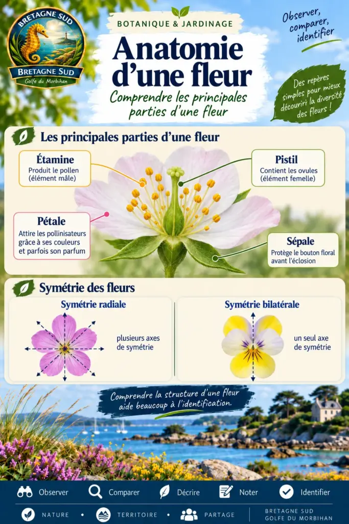 Infographie sur l’anatomie et la symétrie des fleurs