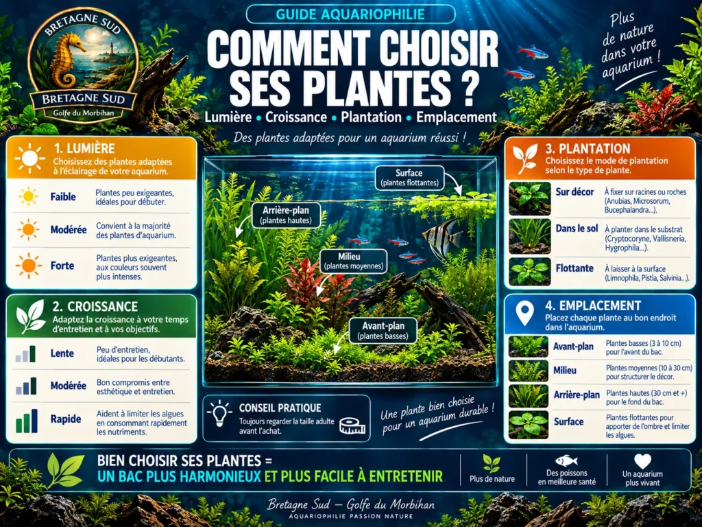 Infographie sur le choix des plantes d’aquarium