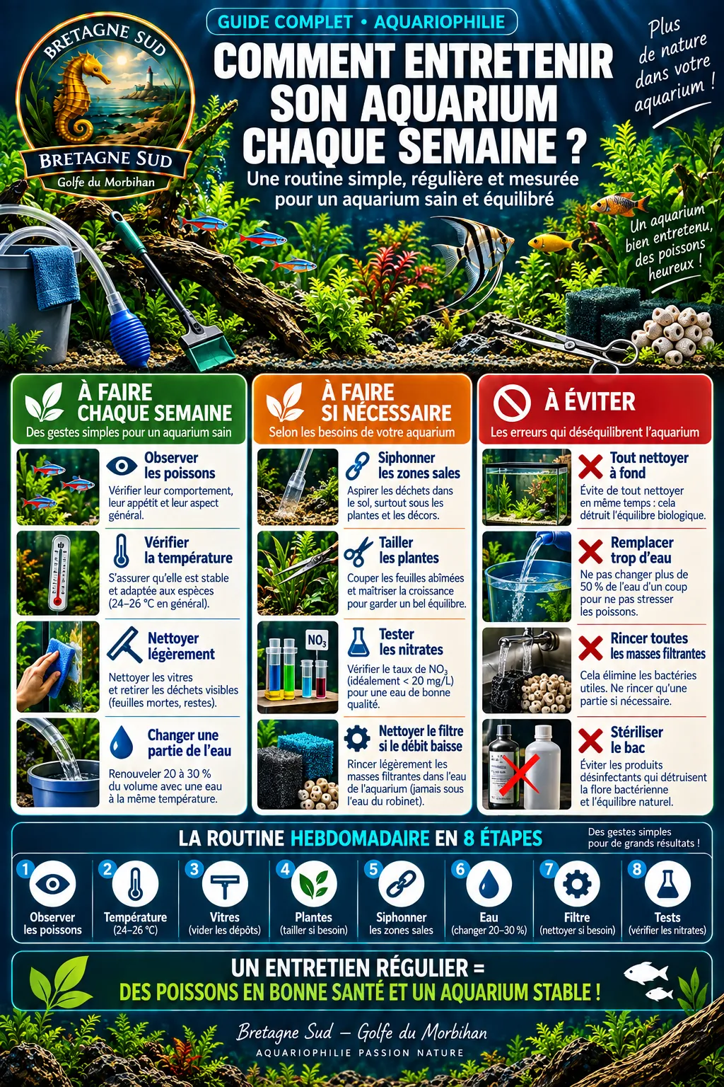 Comment entretenir son aquarium chaque semaine ?