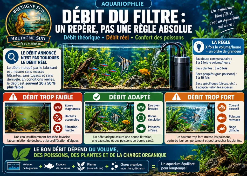 Infographie sur le débit de filtre d’aquarium