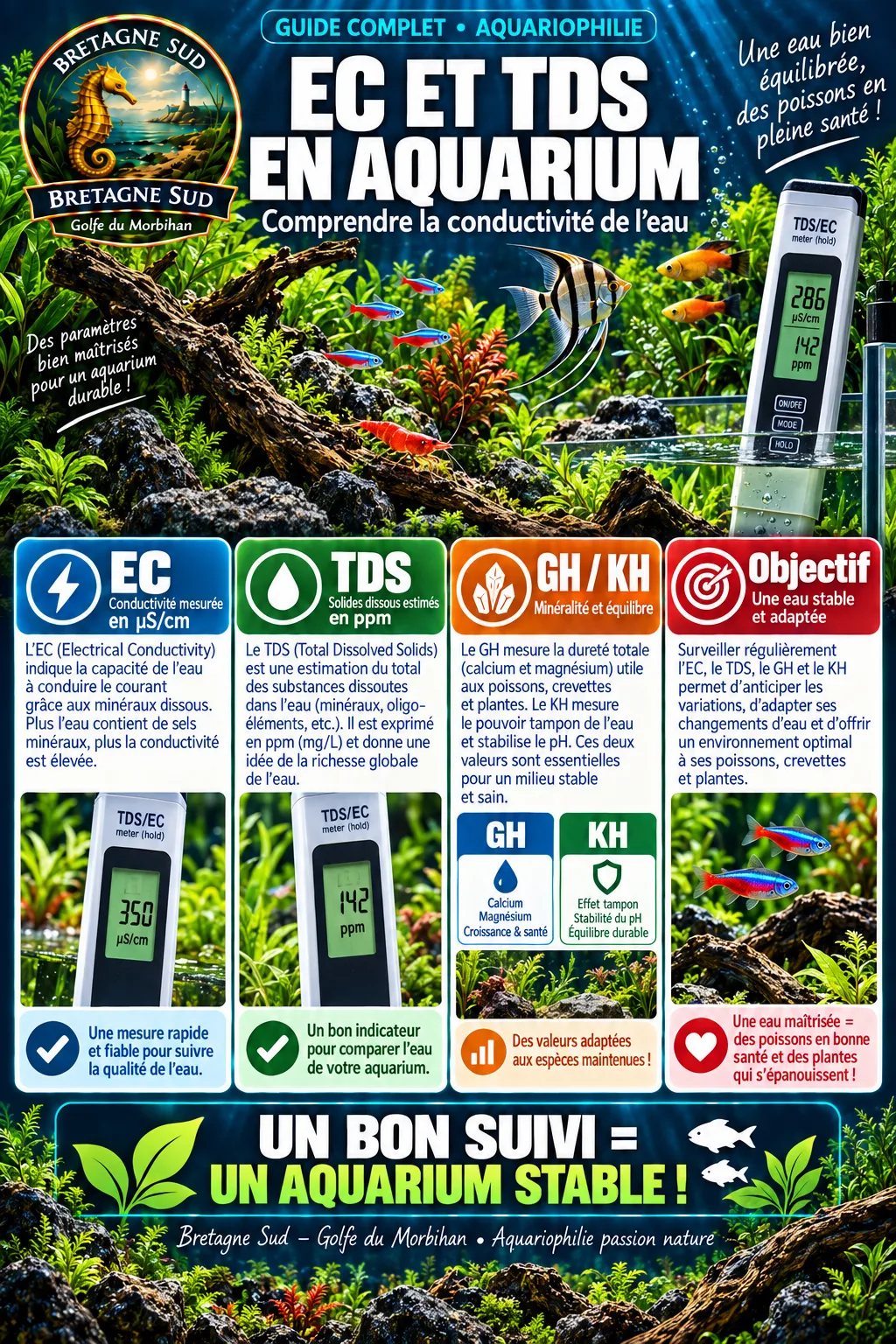 EC et TDS en aquarium : comprendre la conductivité de l’eau