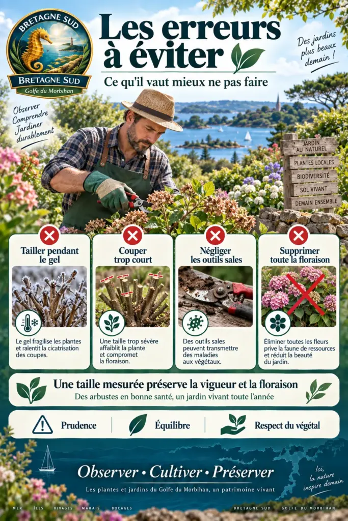Infographie sur les erreurs de taille au jardin