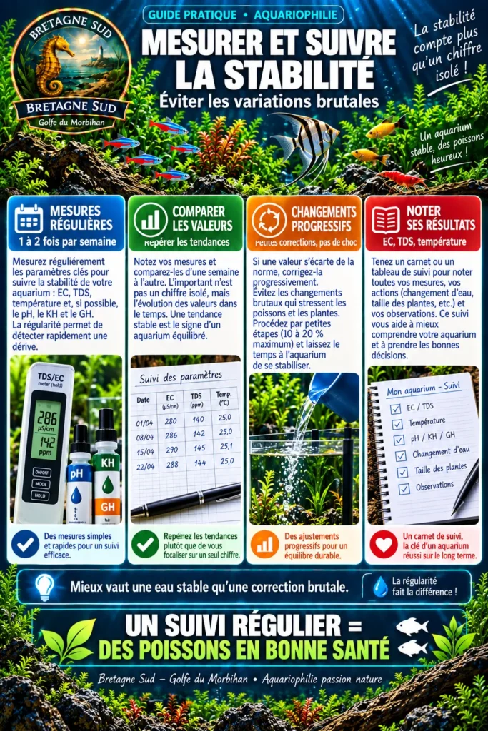 Infographie sur la stabilité des paramètres d’un aquarium