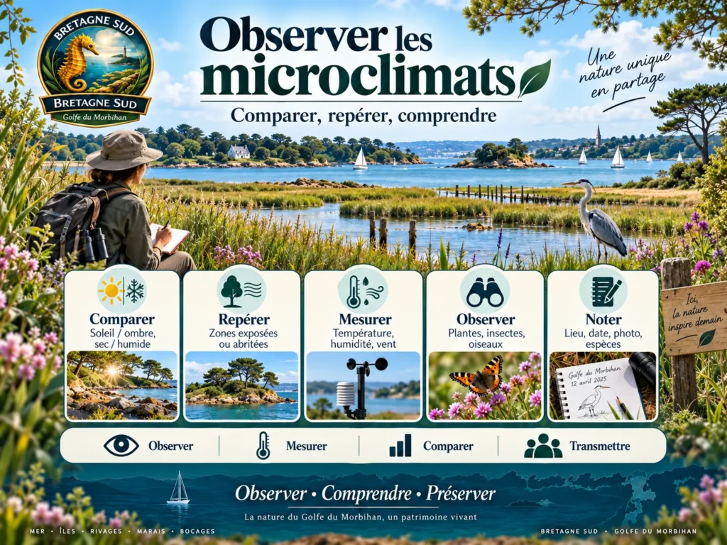 Infographie sur l’observation des microclimats du Golfe du Morbihan
