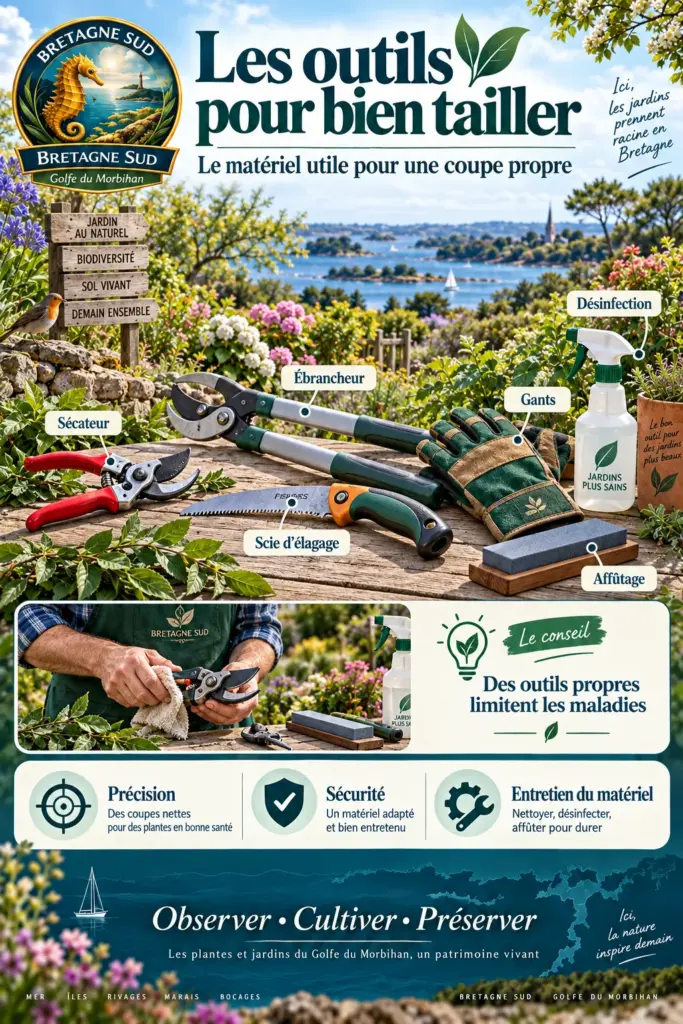 Outils de taille de jardin présentés en Bretagne Sud