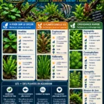 Infographie des plantes faciles pour débuter en aquarium