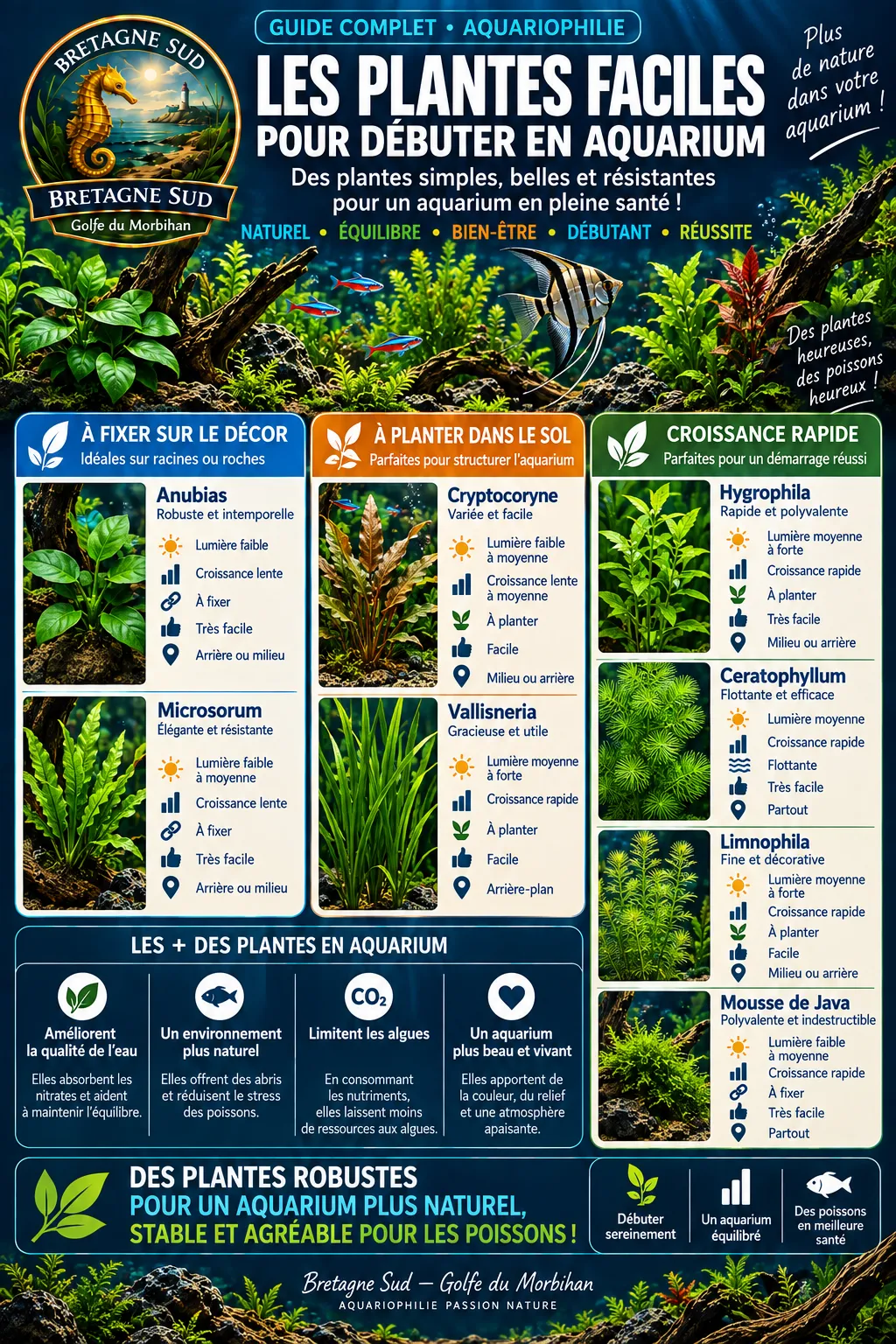 Les plantes faciles pour débuter en aquarium