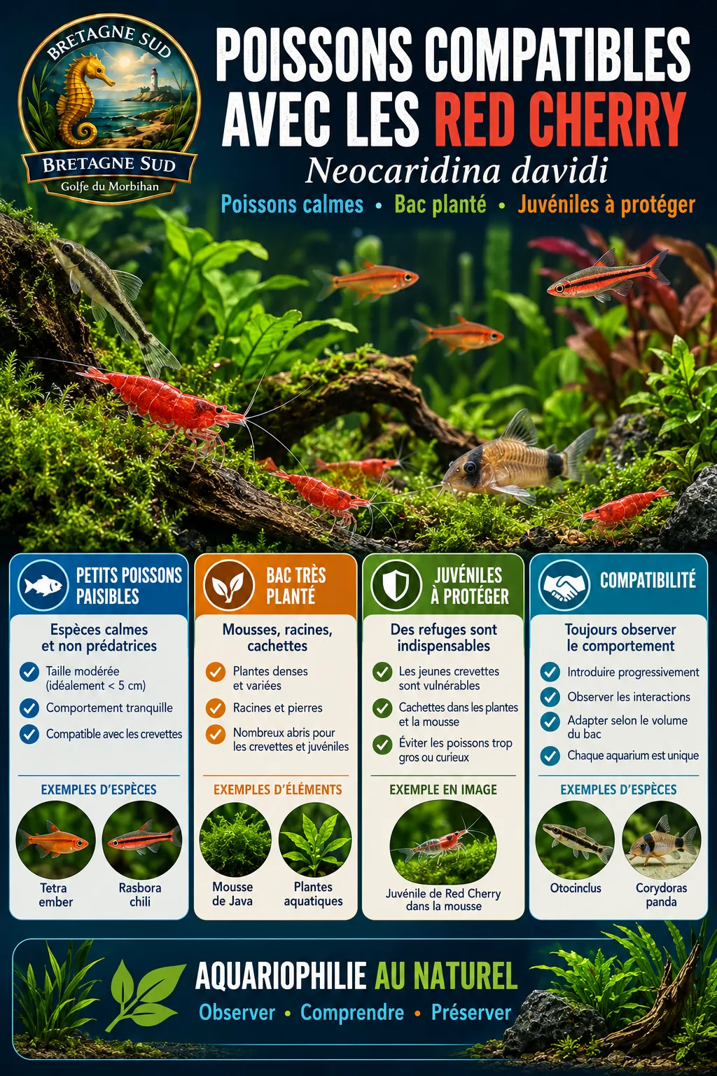 Quels poissons choisir avec des crevettes Red Cherry ?