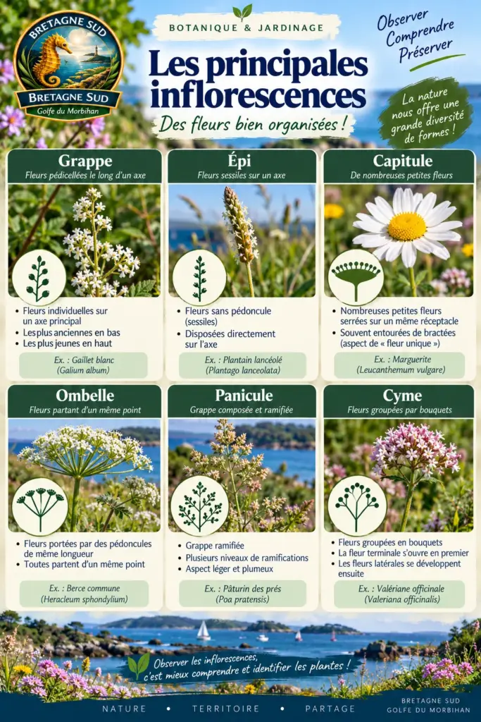 Infographie des principales formes d’inflorescences