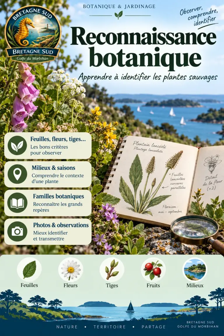 Affiche de reconnaissance botanique en Bretagne Sud