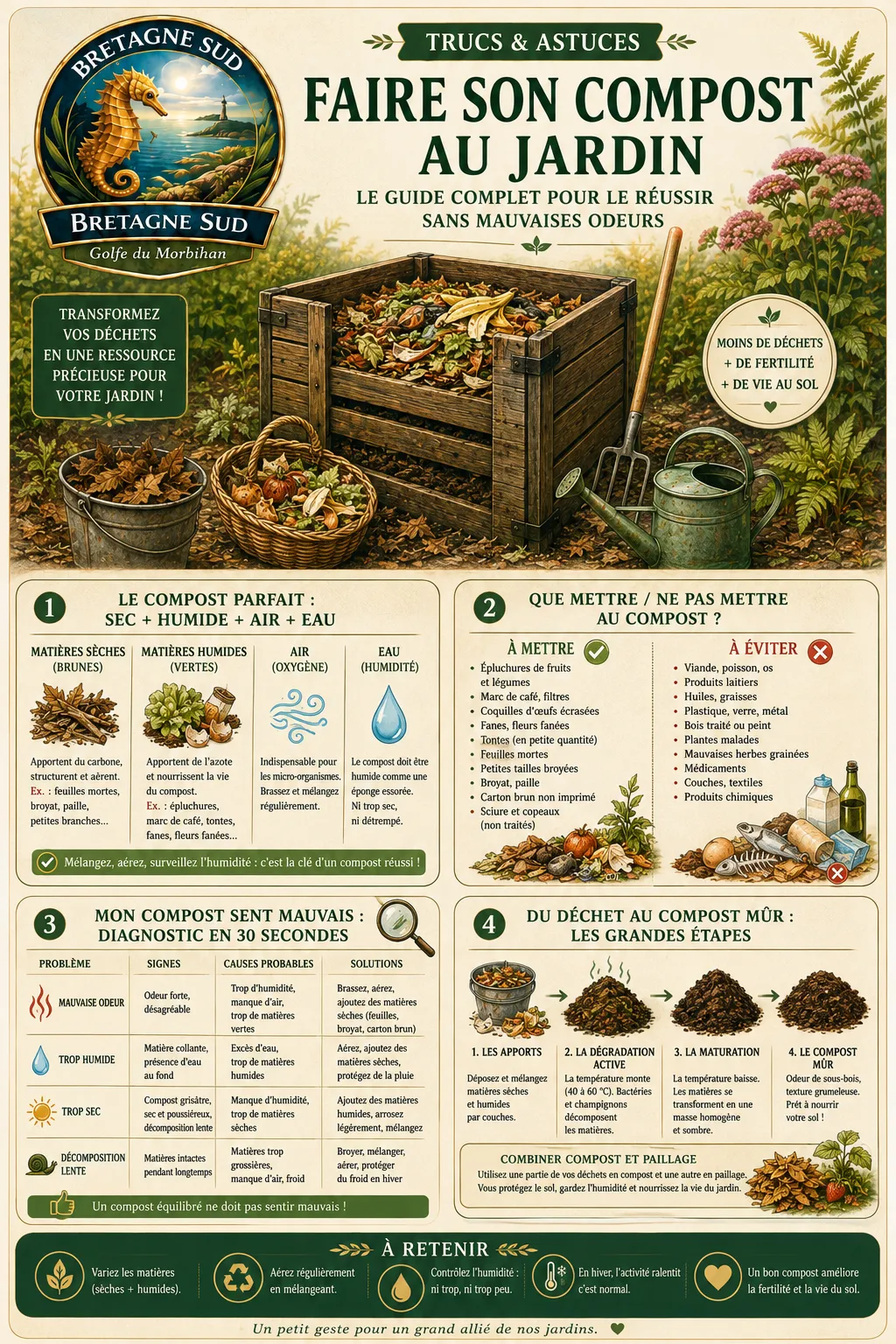 Faire son compost au jardin : le guide complet pour le réussir sans mauvaises odeurs