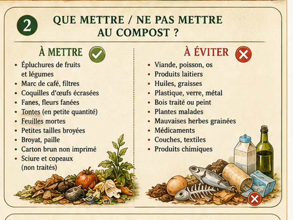Liste des déchets à mettre ou éviter au compost