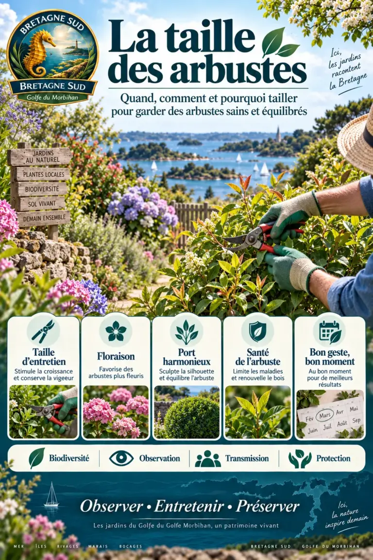 Affiche sur la taille des arbustes en Bretagne Sud