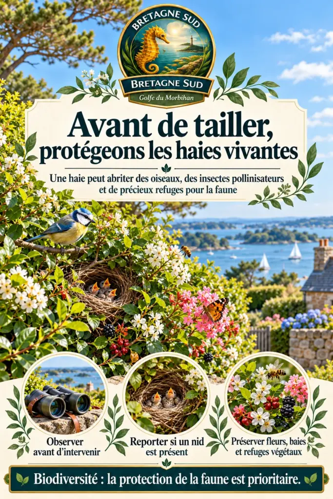 Affiche bretonne sur la protection des haies vivantes